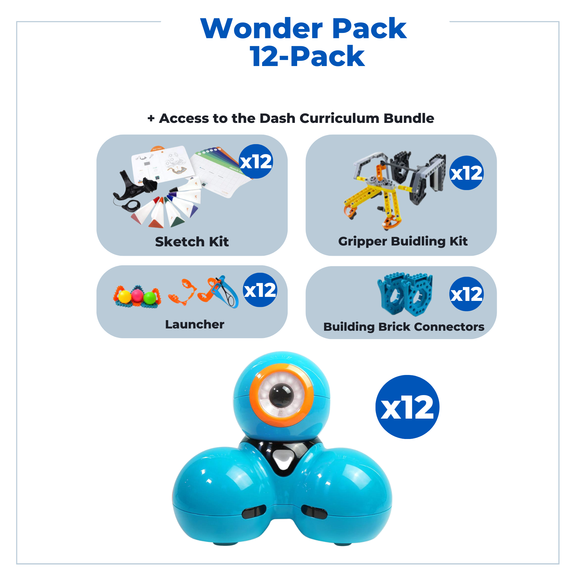 Coding Wonder Workshop Dash And Dot Robot Pack Dash Wonder Pack 12