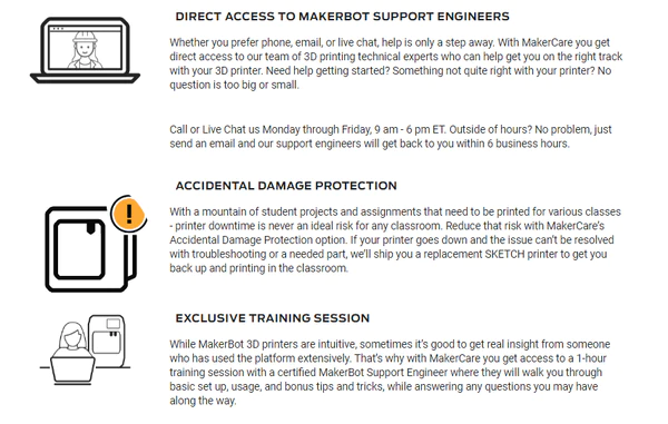 UltiMakerCare Plan for MakerBot Sketch Large - 2 Year