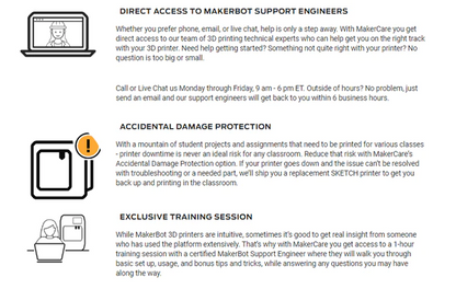 UltiMakerCare Plan for MakerBot Sketch - 2 Year